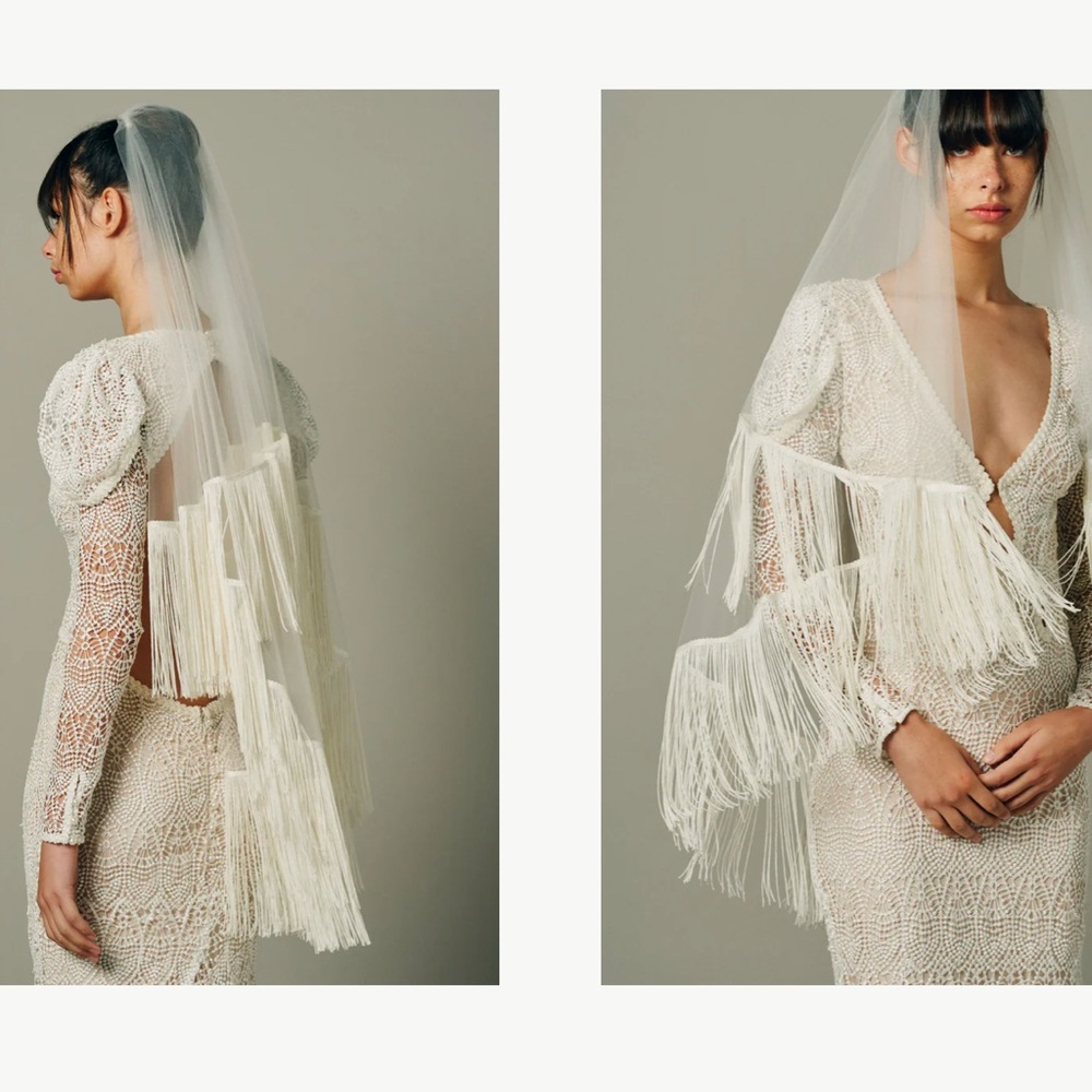 Elegant Cream Lace Fringe Dress